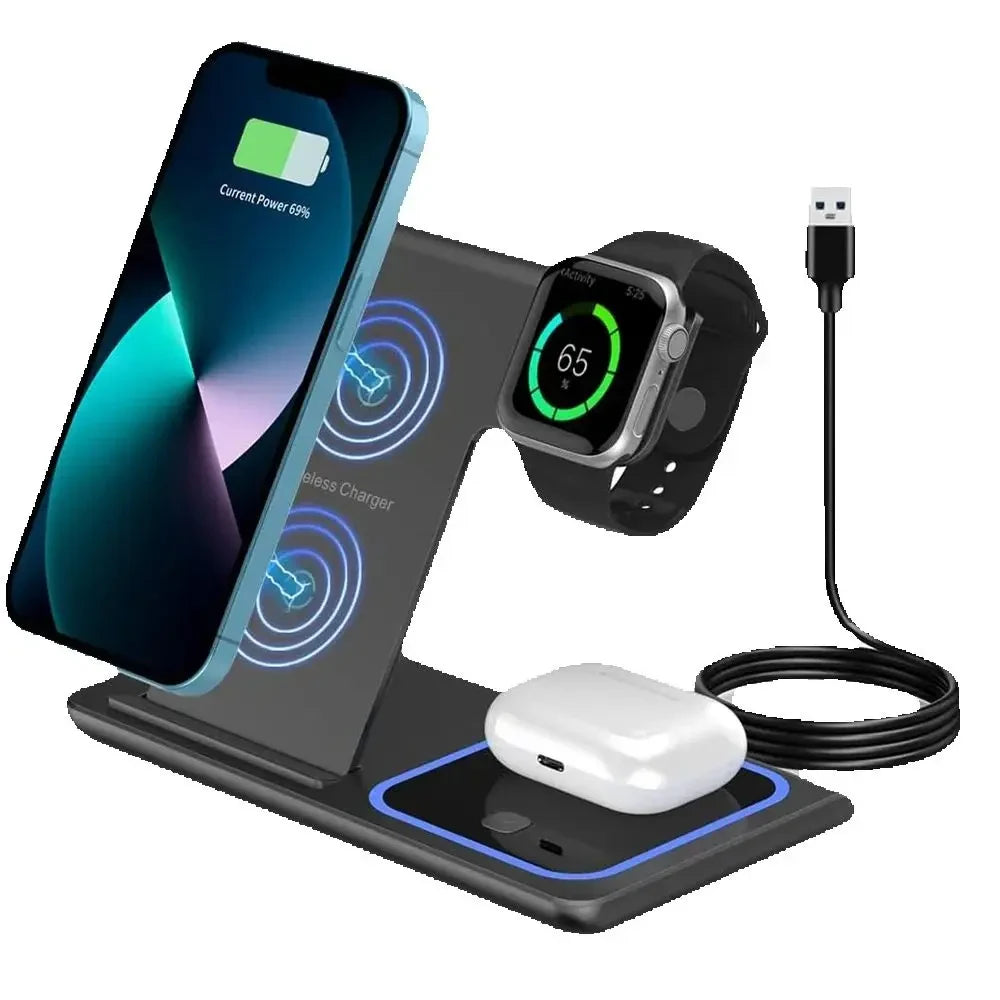 Foldable 3-in-1 Wireless Charging Stand