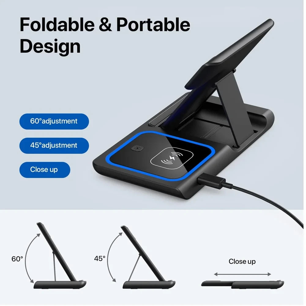 Foldable 3-in-1 Wireless Charging Stand