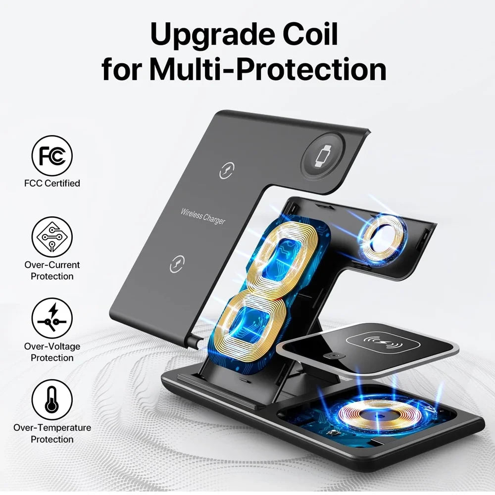 Foldable 3-in-1 Wireless Charging Stand