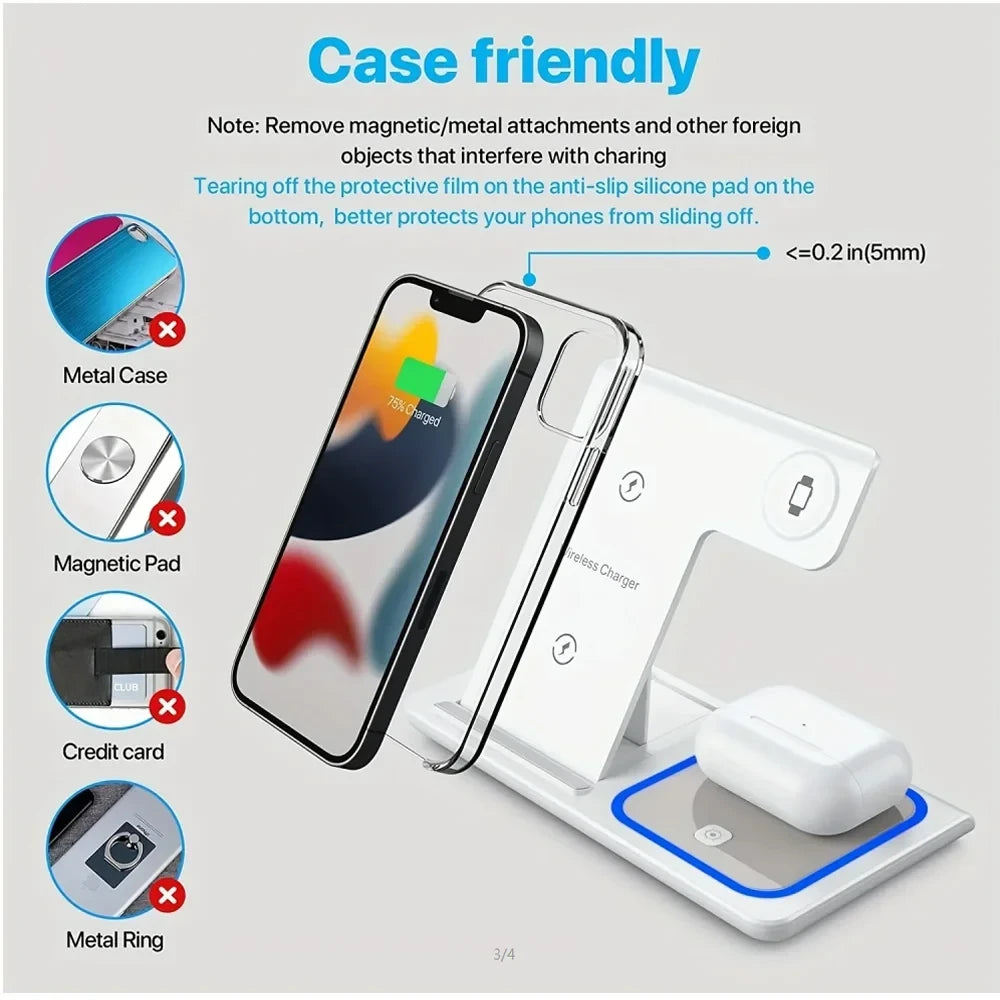 Foldable 3-in-1 Wireless Charging Stand
