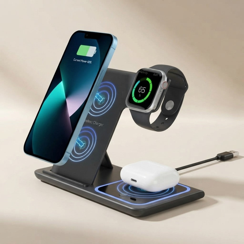 Foldable 3-in-1 Wireless Charging Stand