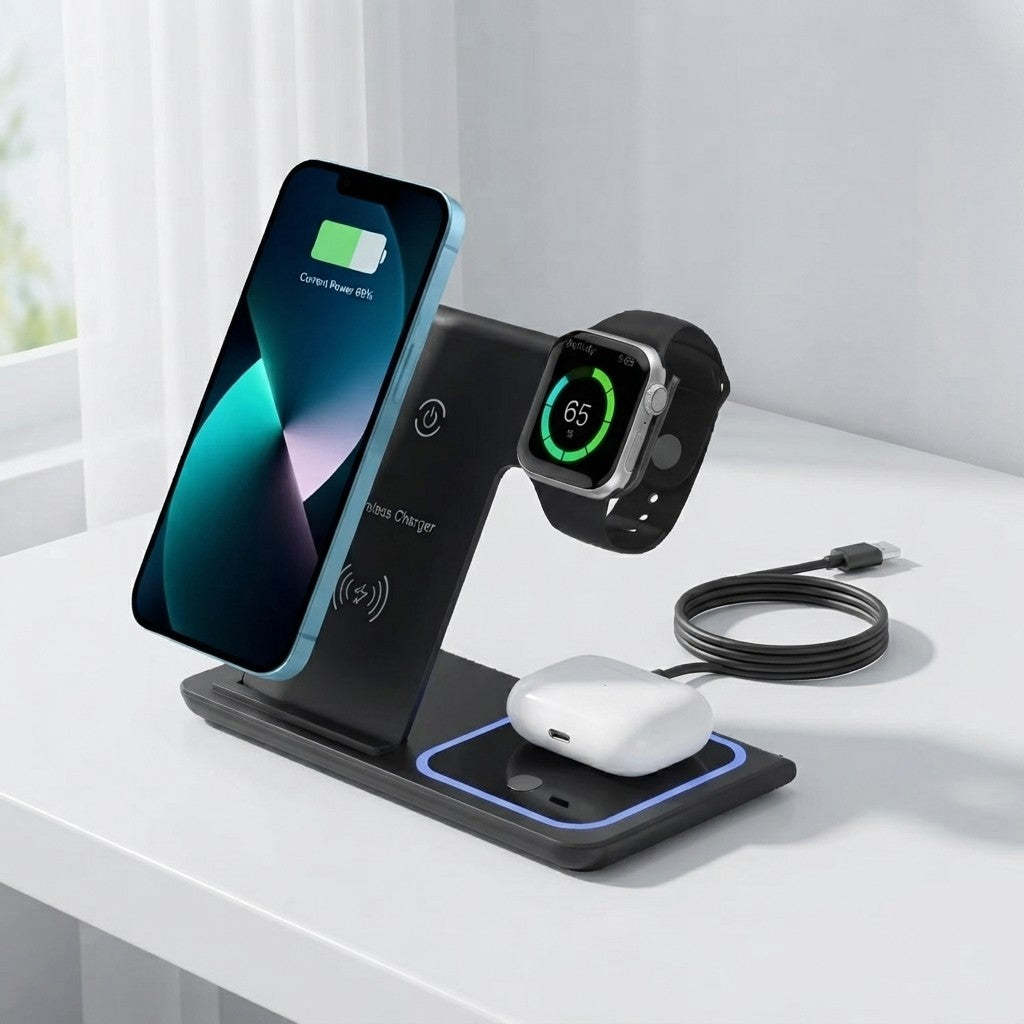 Foldable 3-in-1 Wireless Charging Stand